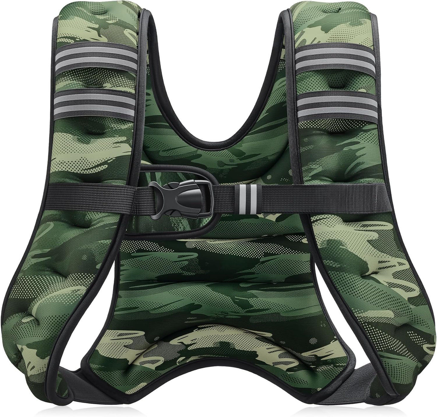 ZELUS Weighted Vest, 6lb/8lb/12lb/16lb/20lb/25lb/30lb Weight Vest with Reflective Stripe for Workout, Strength Training, Running, Fitness, Muscle Building, Weight Loss, Weightlifting